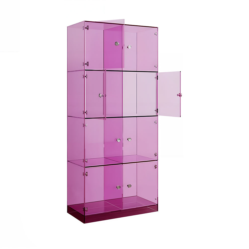 Eeeza Minimalist Multi-layer Acrylic Shelf With Doors