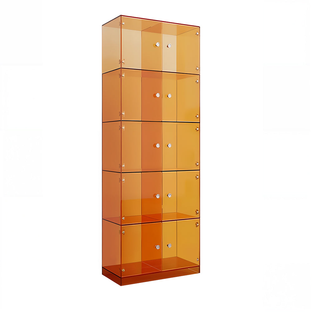 Eeeza Minimalist Multi-layer Acrylic Shelf With Doors
