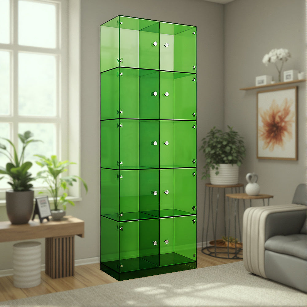 Eeeza Minimalist Multi-layer Acrylic Shelf With Doors