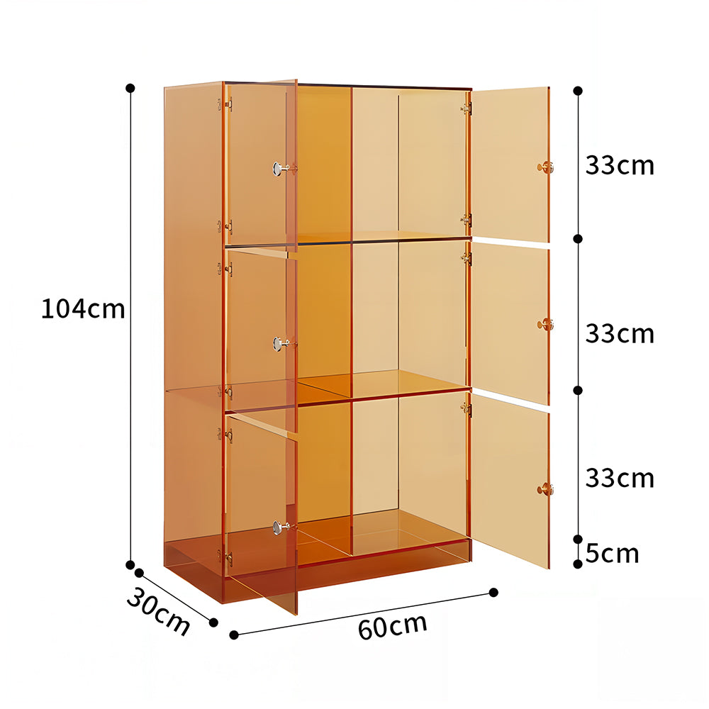 Eeeza Minimalist Multi-layer Acrylic Shelf With Doors