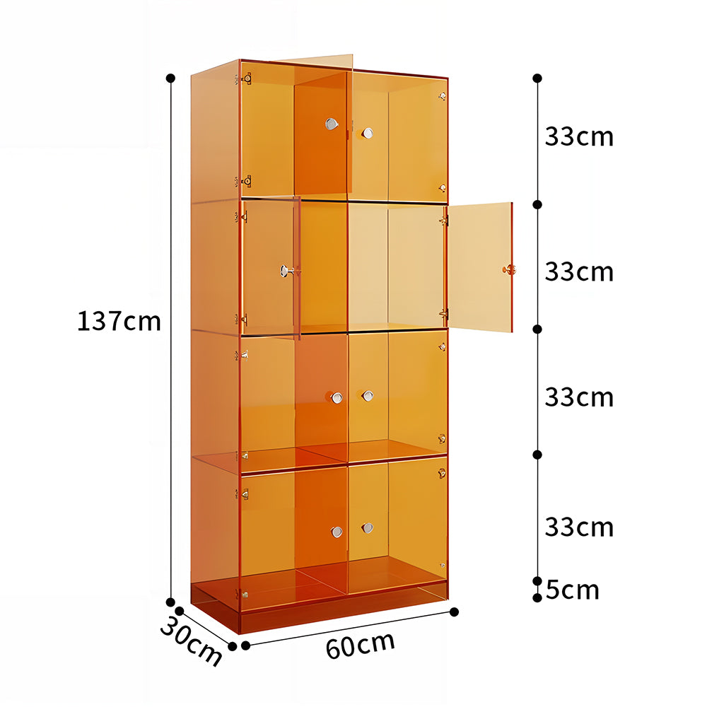 Eeeza Minimalist Multi-layer Acrylic Shelf With Doors