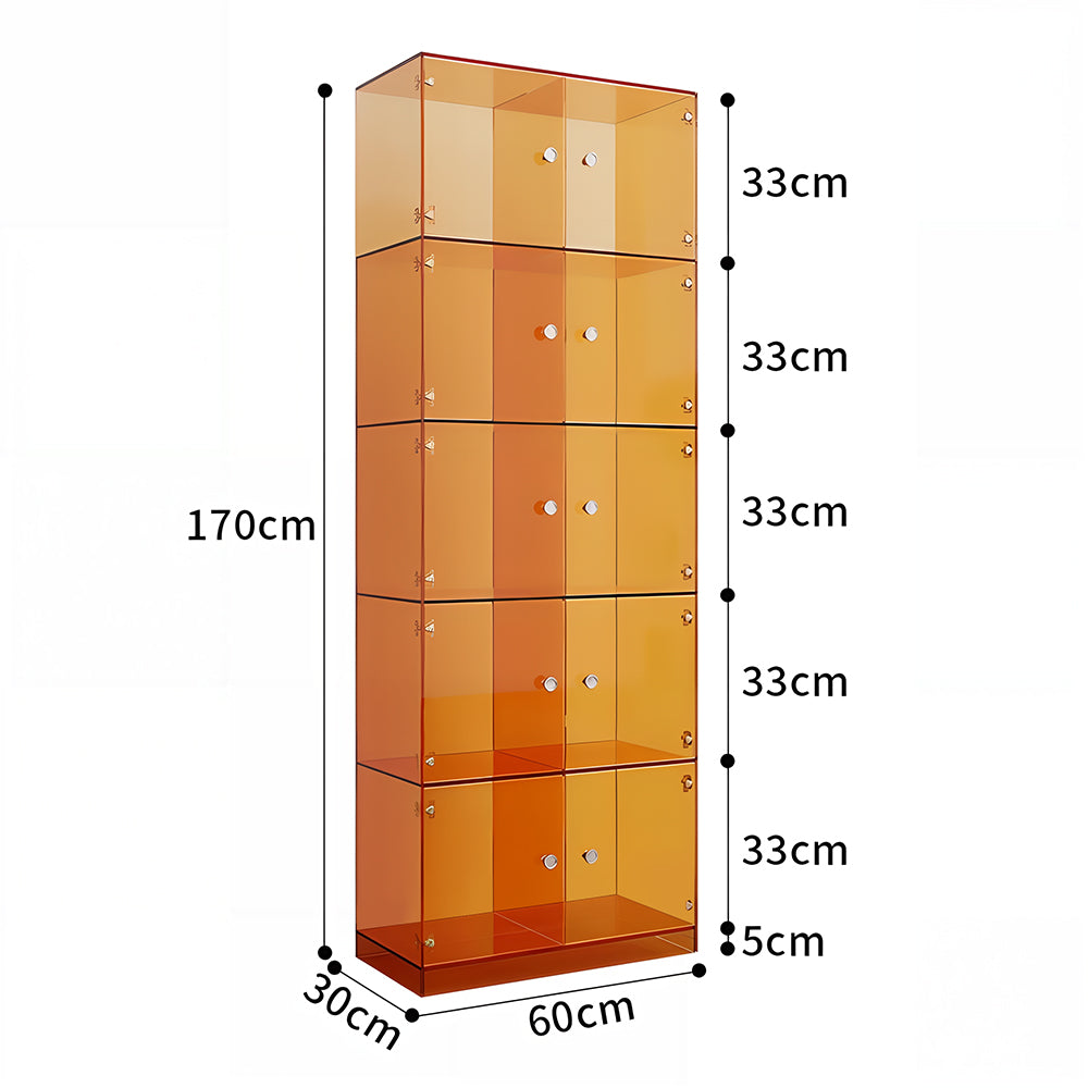 Eeeza Minimalist Multi-layer Acrylic Shelf With Doors