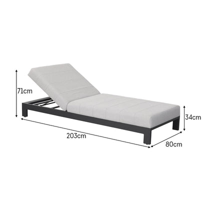 Eeeza Adjustable Height Sun Lounger - Beige