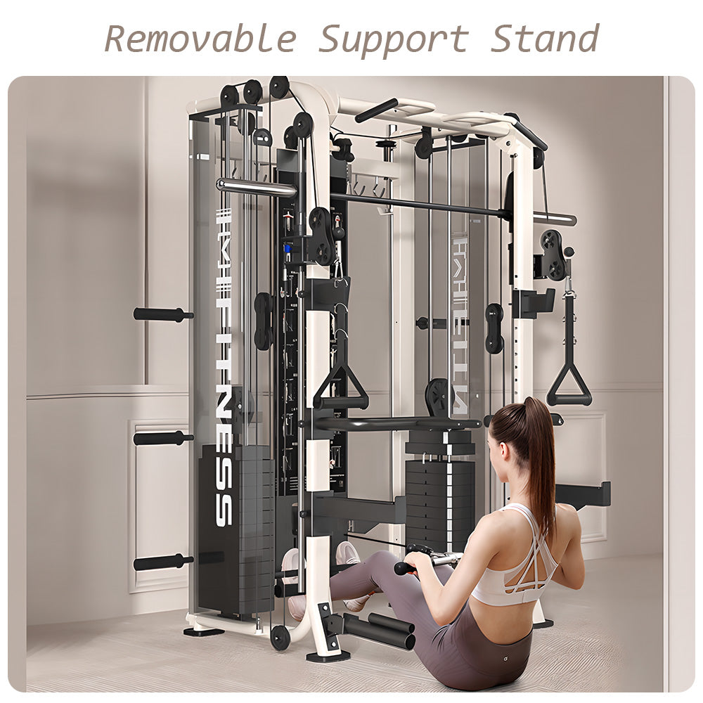Eeeza All-in-One Functional Trainer – Dual 65kg/90kg Stacks, Full-Body Gym with Lat Pulldown, Smith, Row &amp; More