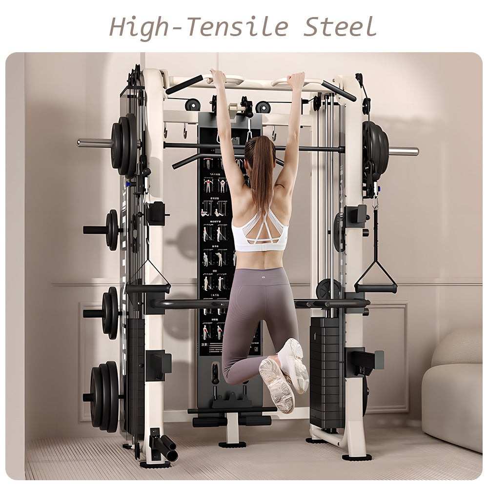 Eeeza All-in-One Functional Trainer – Dual 65kg/90kg Stacks, Full-Body Gym with Lat Pulldown, Smith, Row &amp; More