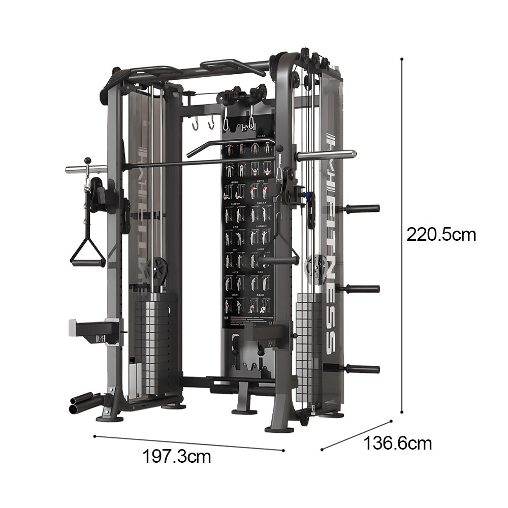 Eeeza All-in-One Functional Trainer – Dual 65kg/90kg Stacks, Full-Body Gym with Lat Pulldown, Smith, Row &amp; More