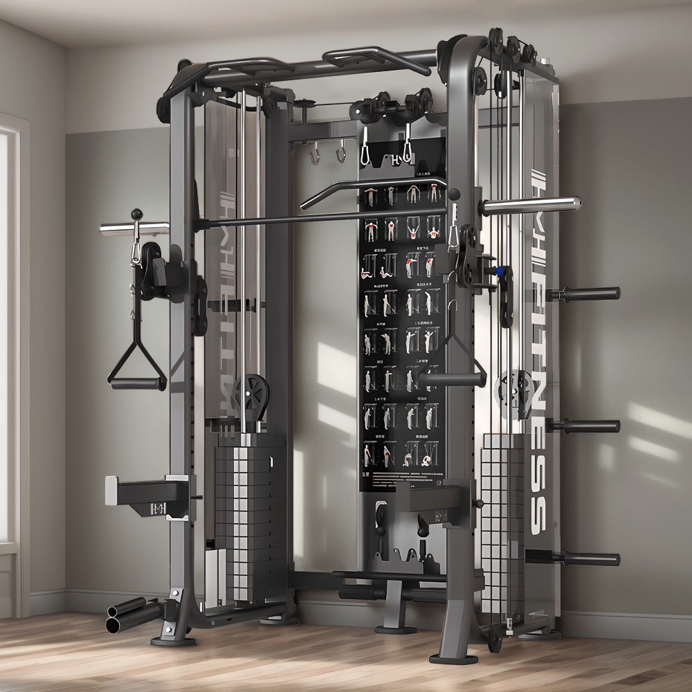 Eeeza All-in-One Functional Trainer – Dual 65kg/90kg Stacks, Full-Body Gym with Lat Pulldown, Smith, Row &amp; More
