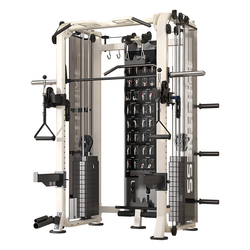 Eeeza All-in-One Functional Trainer – Dual 65kg/90kg Stacks, Full-Body Gym with Lat Pulldown, Smith, Row &amp; More