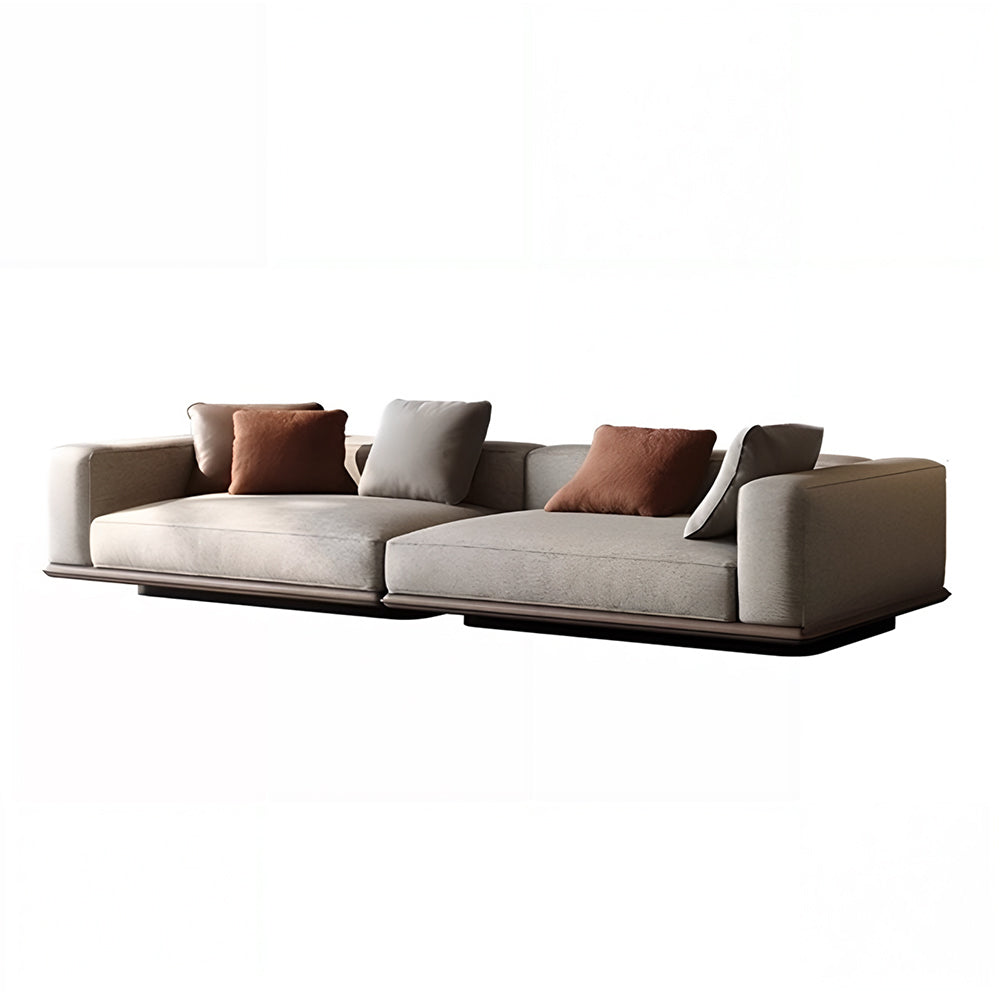 Eeeza 120–280cm Minimalist Linen Sofa – Bamboo Charcoal Foam, Larch Wood Frame