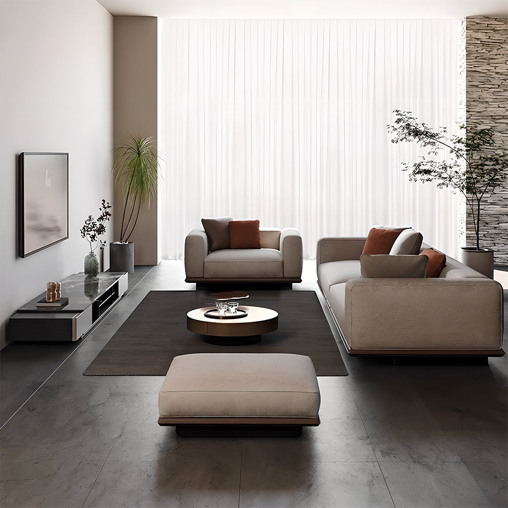 Eeeza 120–280cm Minimalist Linen Sofa – Bamboo Charcoal Foam, Larch Wood Frame