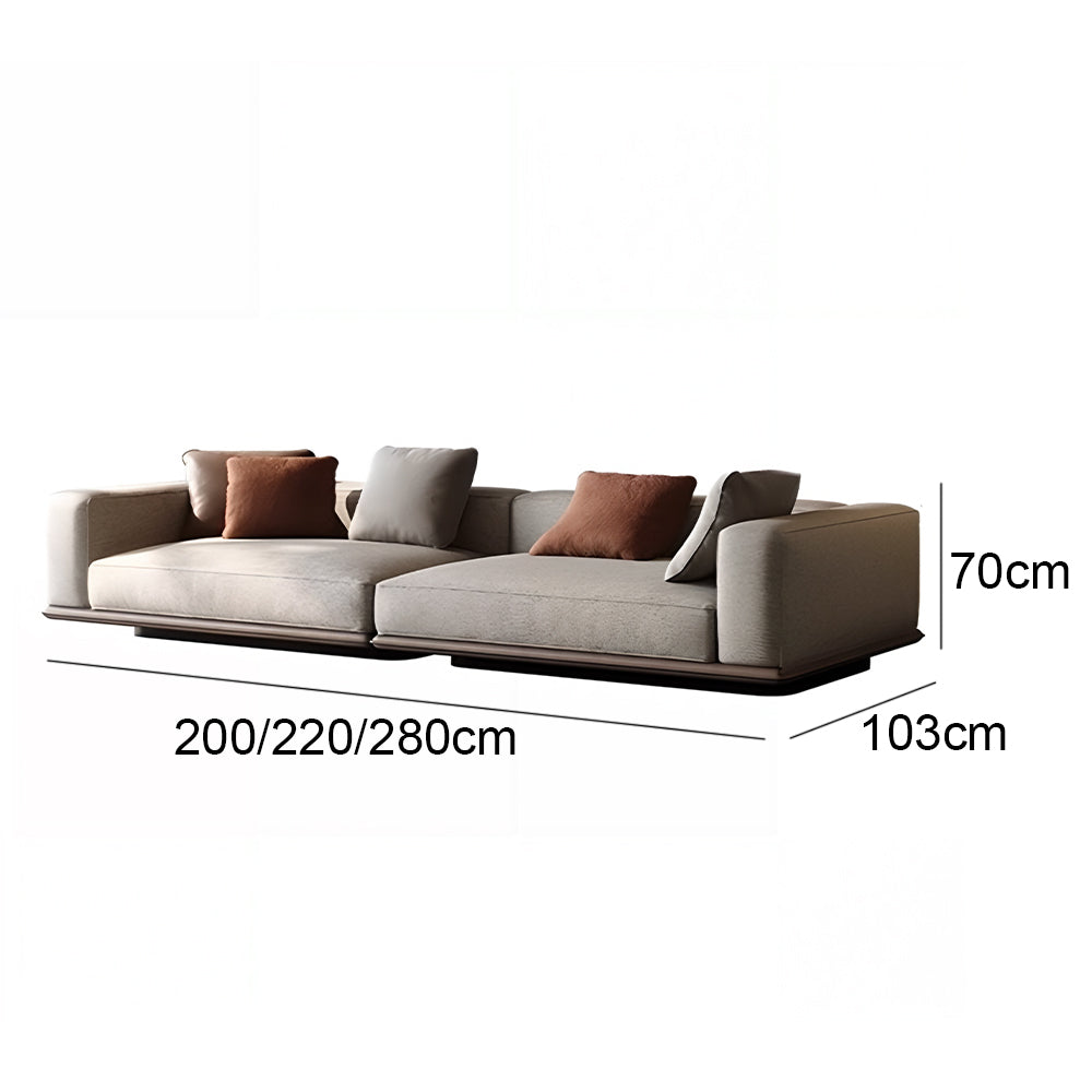 Eeeza 120–280cm Minimalist Linen Sofa – Bamboo Charcoal Foam, Larch Wood Frame