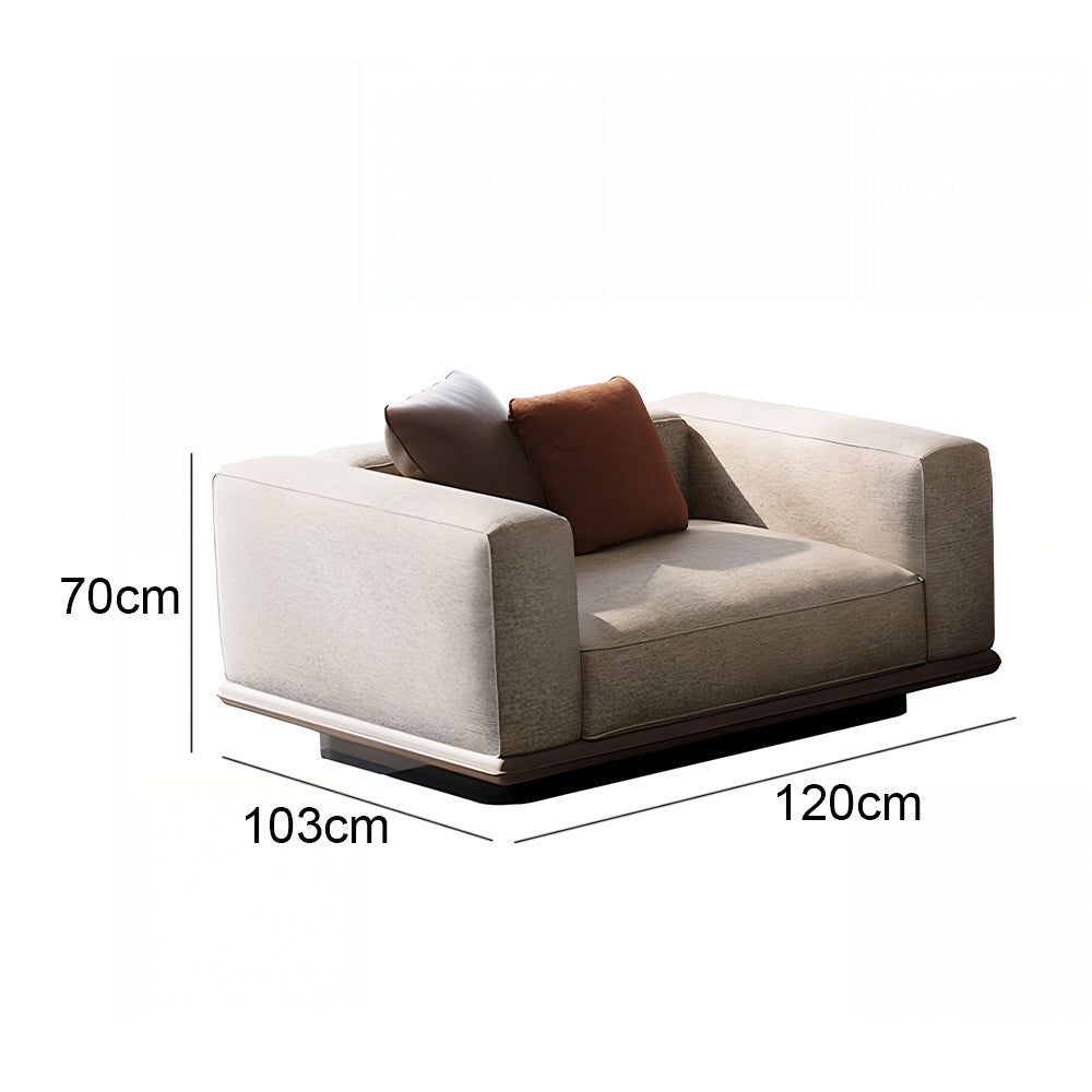 Eeeza 120–280cm Minimalist Linen Sofa – Bamboo Charcoal Foam, Larch Wood Frame