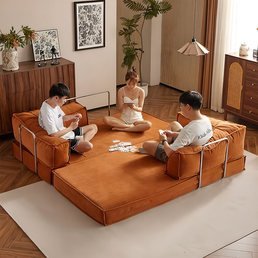 Eeeza Modular Corduroy Sofa Bed – Flexible Assembly, Down-Filled Cushions, 150/180/220cm Sizes