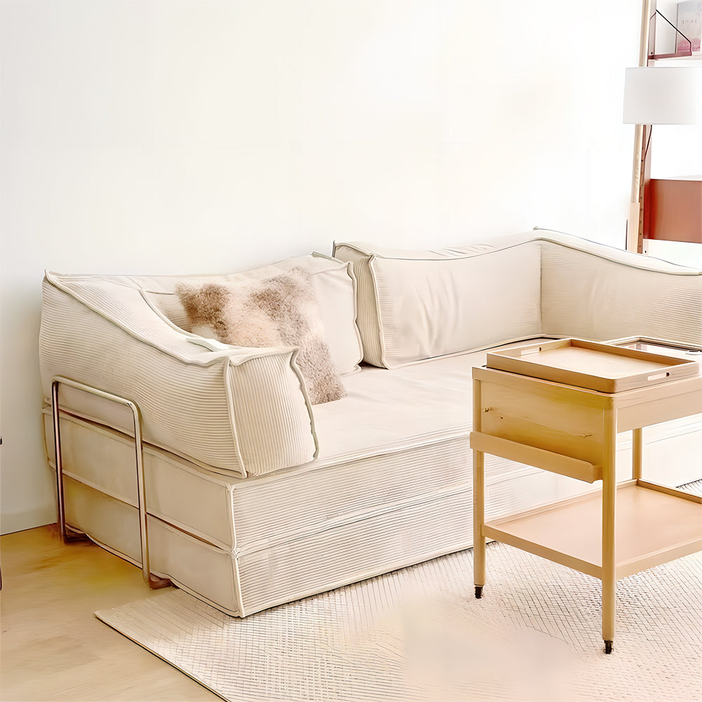 Eeeza Modular Corduroy Sofa Bed – Flexible Assembly, Down-Filled Cushions, 150/180/220cm Sizes
