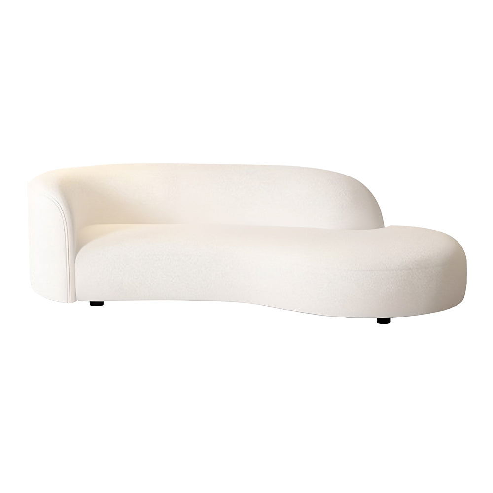 Eeeza Curved Lamb Fleece Sofa – Cozy Elegance in Every Curve
