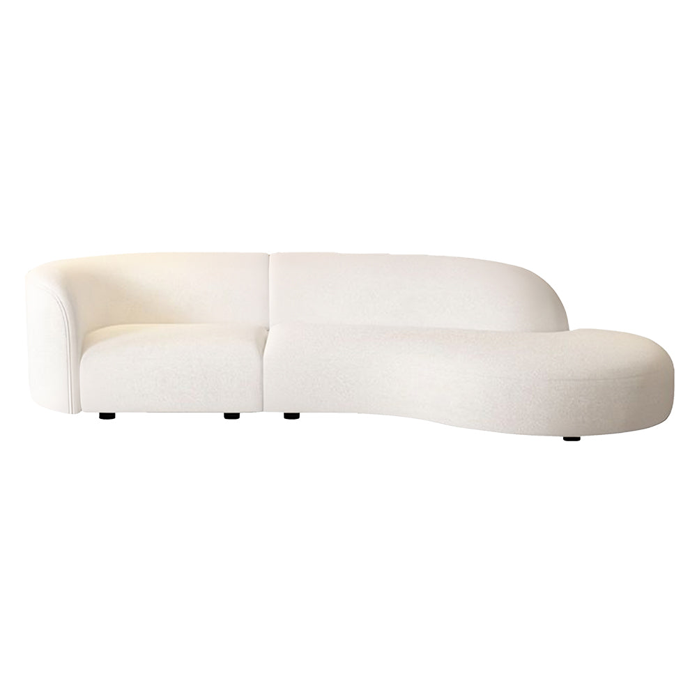 Eeeza Curved Lamb Fleece Sofa – Cozy Elegance in Every Curve