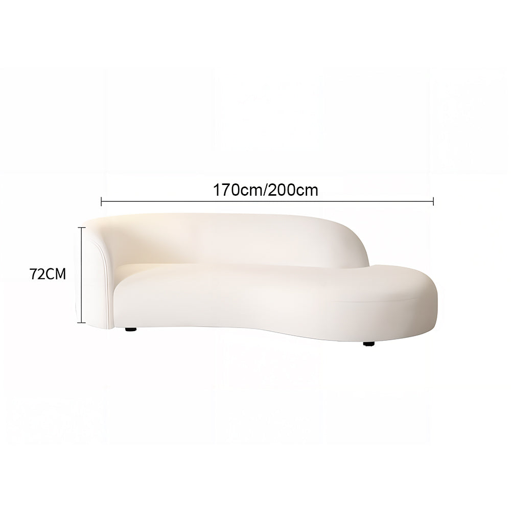 Eeeza Curved Lamb Fleece Sofa – Cozy Elegance in Every Curve