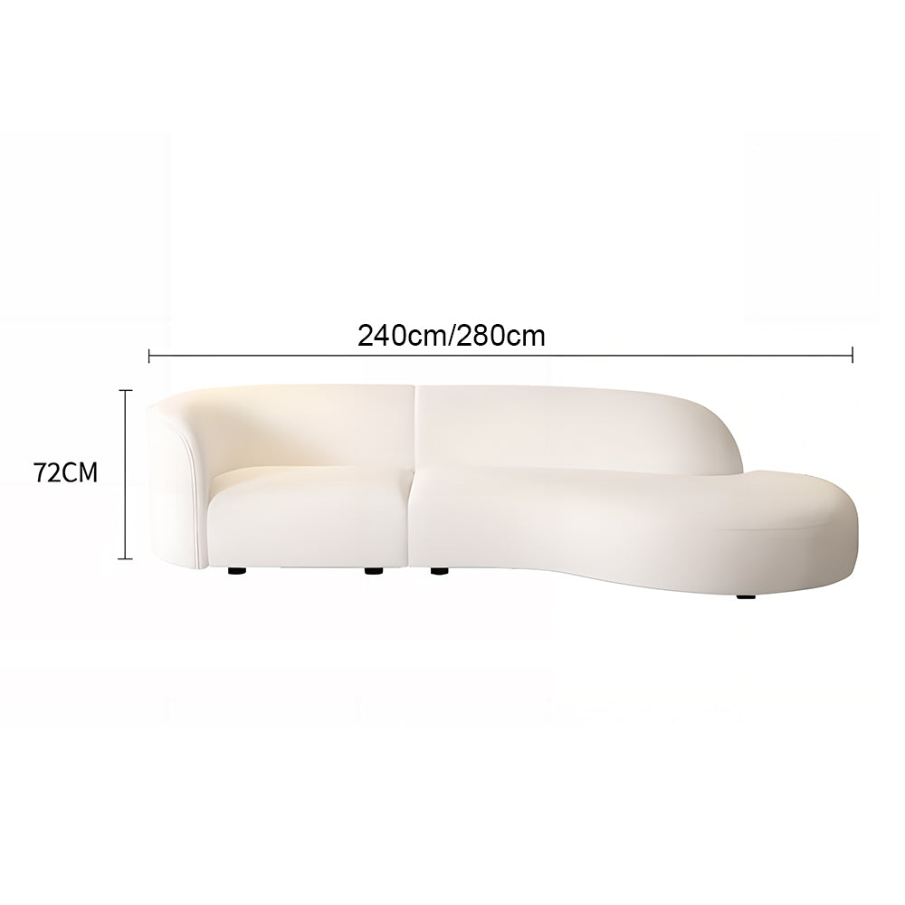 Eeeza Curved Lamb Fleece Sofa – Cozy Elegance in Every Curve