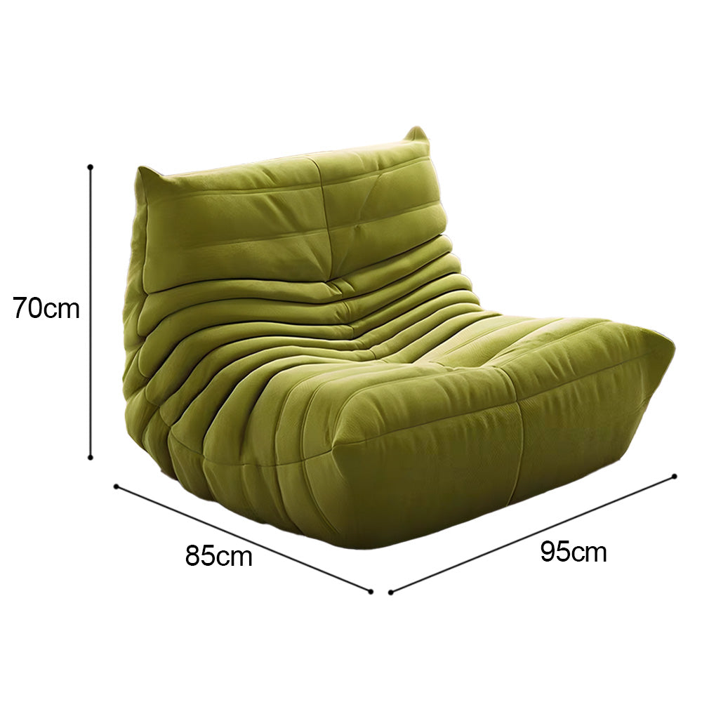 Eeeza Lazy Lounge Chair – Velvet Fold Design, Dual Size Options