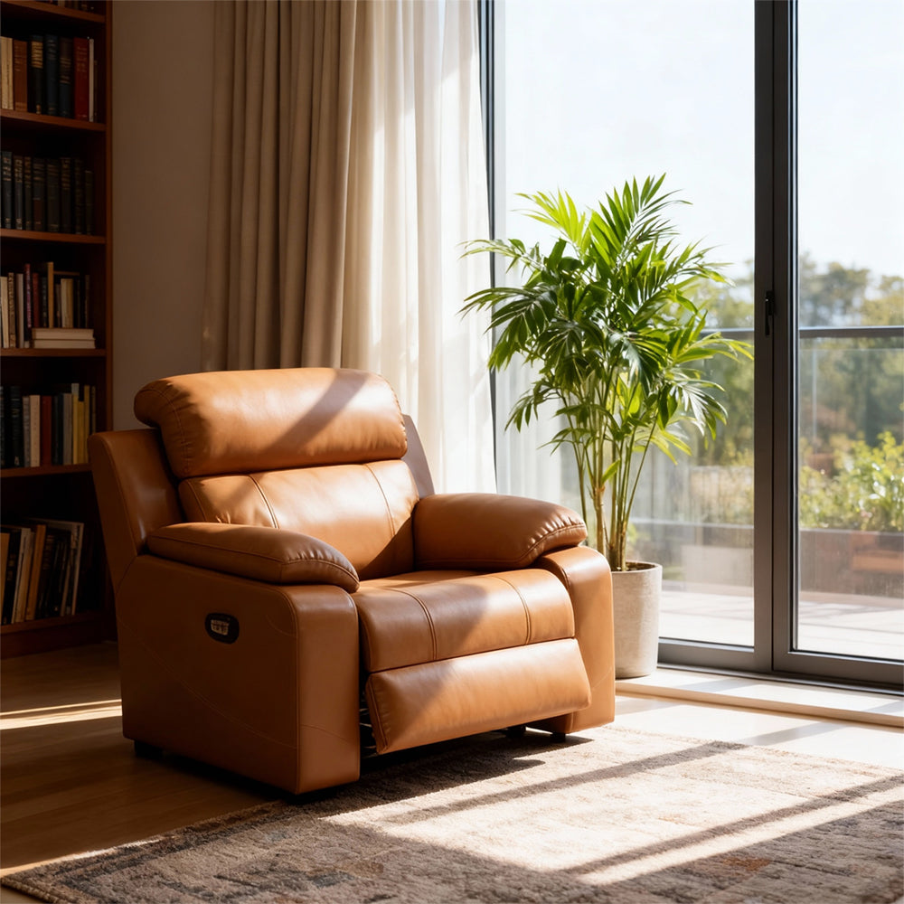 Eeeza Combining Comfort and Convenience Top-Grain Leather Electric Sofa