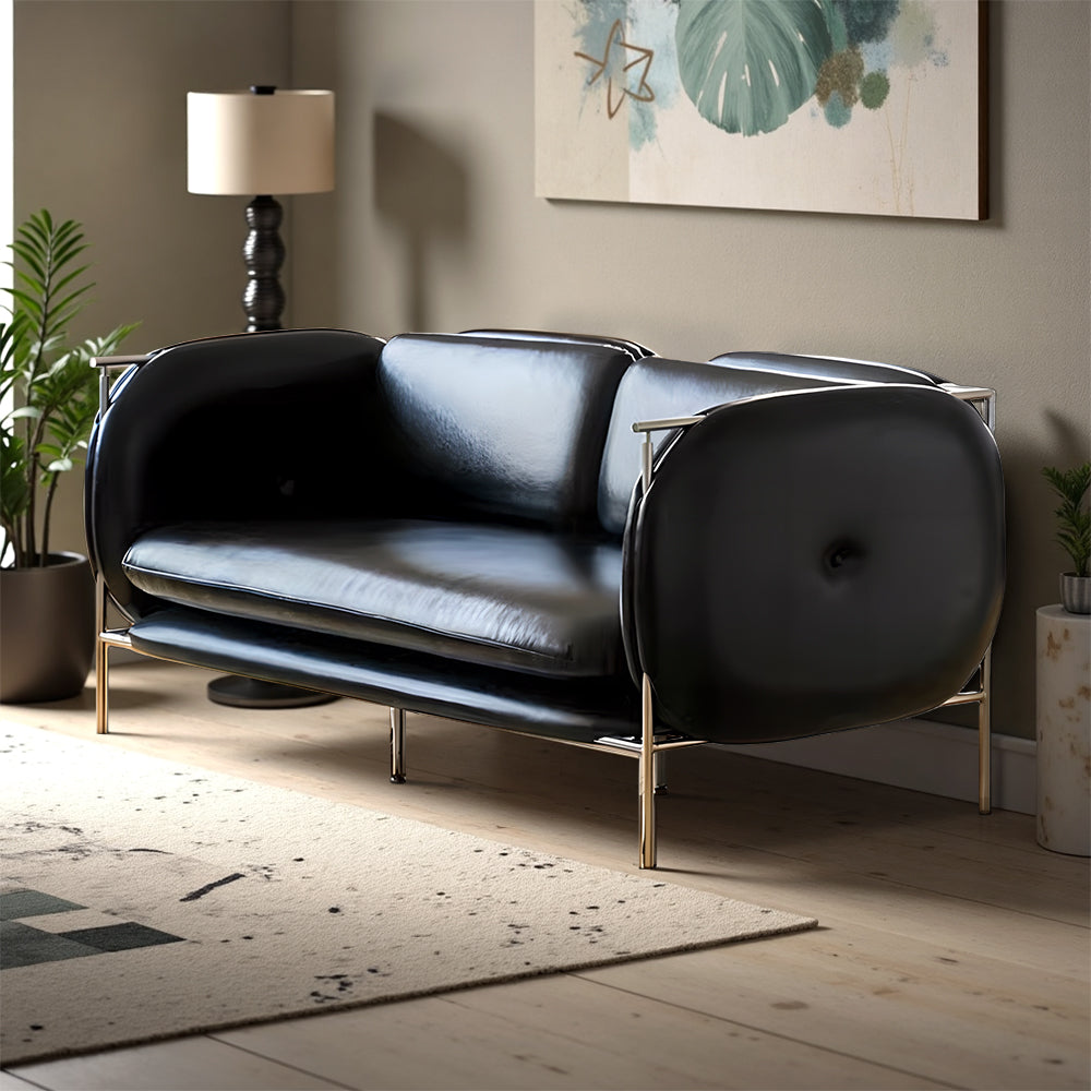 Eeeza Minimalist Office/Home Microfiber Leather Sofa