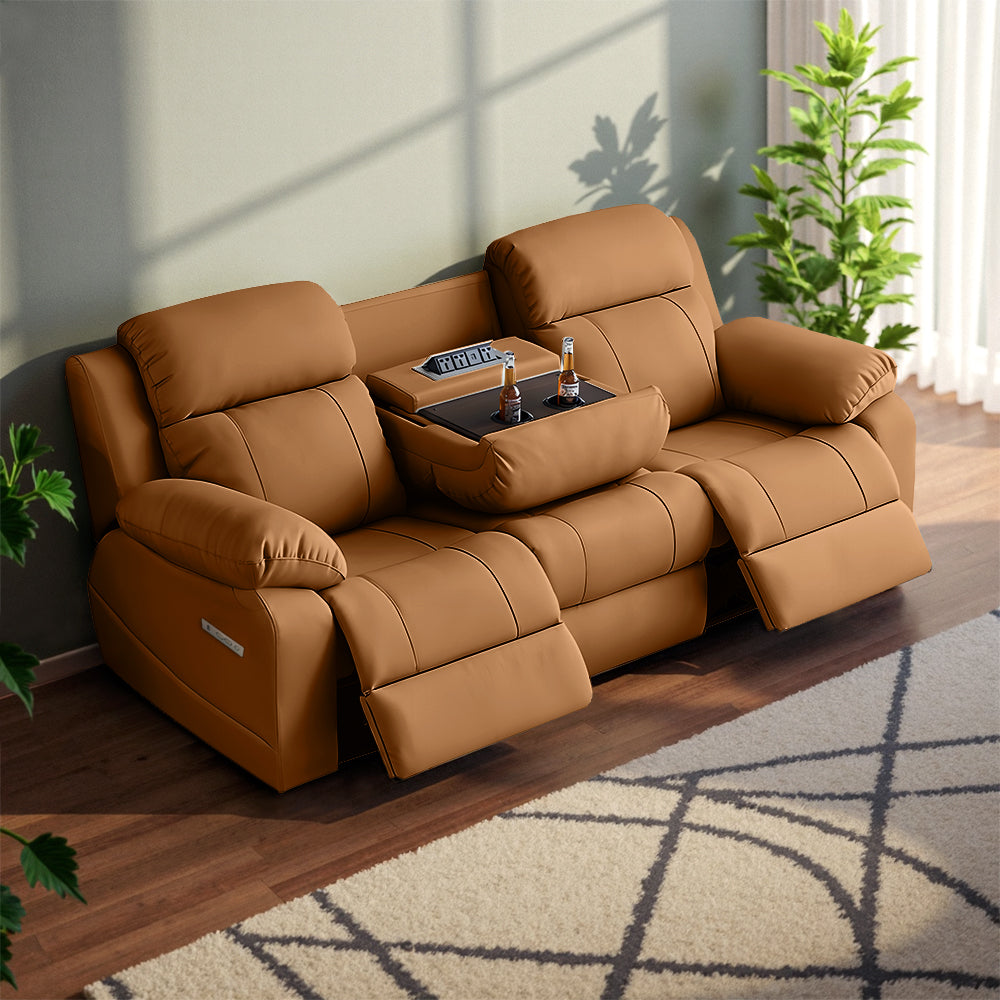 Eeeza 3-Seater Recliner Sofa – Power, Comfort, and Italian Minimalism Combined