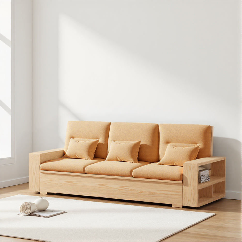 Eeeza Scandinavian Box-Frame Sofa with Storage & Washable Covers