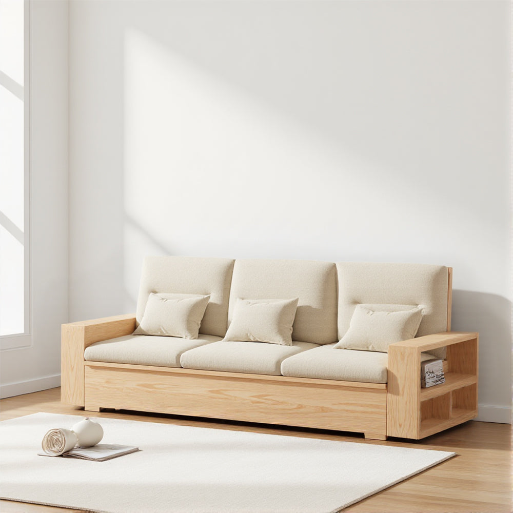 Eeeza Scandinavian Box-Frame Sofa with Storage & Washable Covers