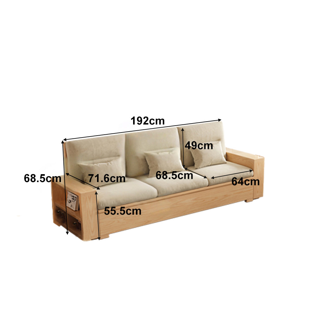 Eeeza Scandinavian Box-Frame Sofa with Storage & Washable Covers