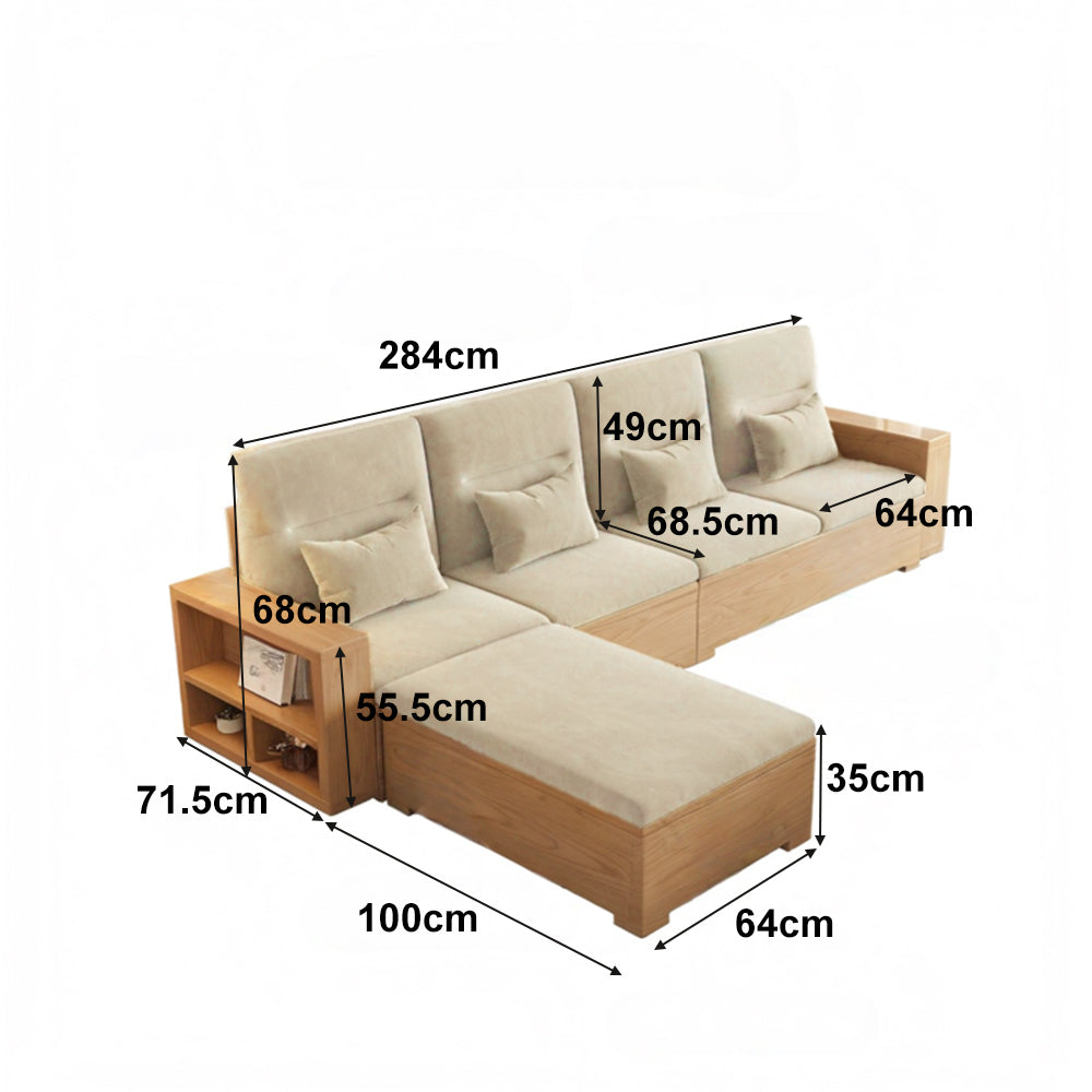 Eeeza Scandinavian Box-Frame Sofa with Storage & Washable Covers