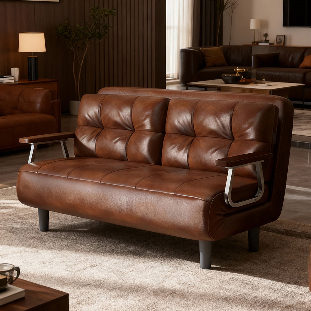 Eeeza Upholstered Leather Sofa with Fashionable Design