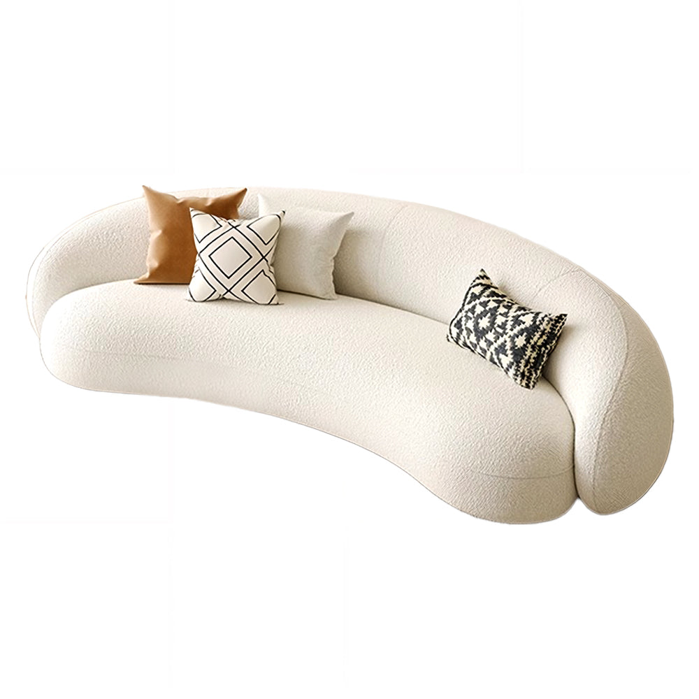Eeeza Curved Bouclé Sofa Set – 86/180/210/240cm Sizes, Ergonomic Support with Plush Wool Touch & Modular Comfort