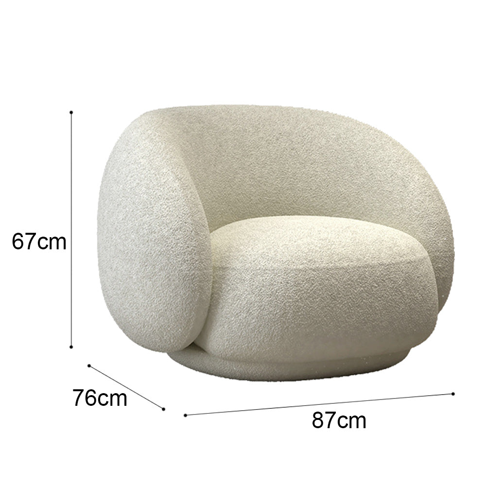 Eeeza Curved Bouclé Sofa Set – 86/180/210/240cm Sizes, Ergonomic Support with Plush Wool Touch & Modular Comfort