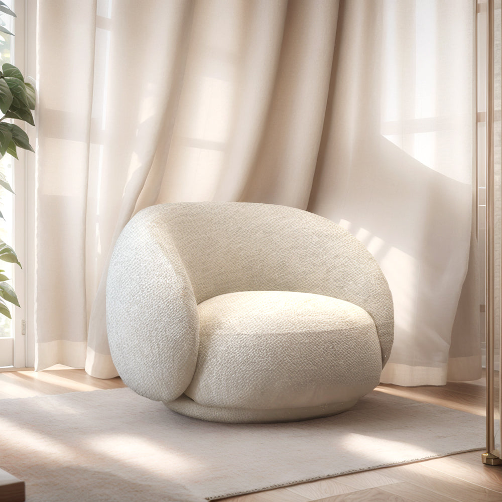 Eeeza Curved Bouclé Sofa Set – 86/180/210/240cm Sizes, Ergonomic Support with Plush Wool Touch & Modular Comfort