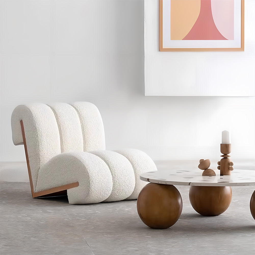 Eeeza Casual Lamb's Wool Pine Sofa