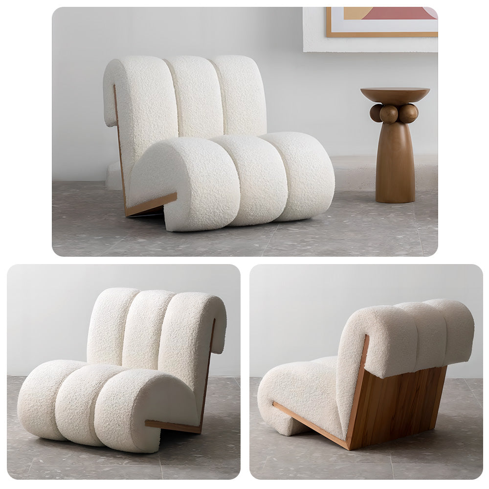 Eeeza Casual Lamb's Wool Pine Sofa
