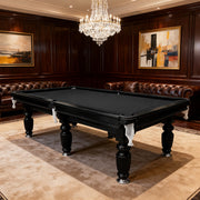 Eeeza 9FT Slate Billiard Pool Table with Full Accessories – Black Frame Edition