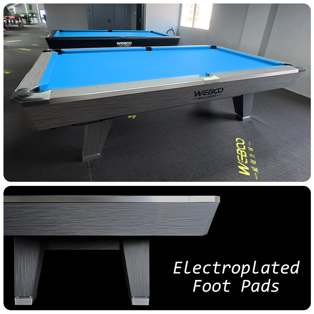 Eeeza 9FT Black/Gray Frame Slate Billiard Pool Table With Full Accessories