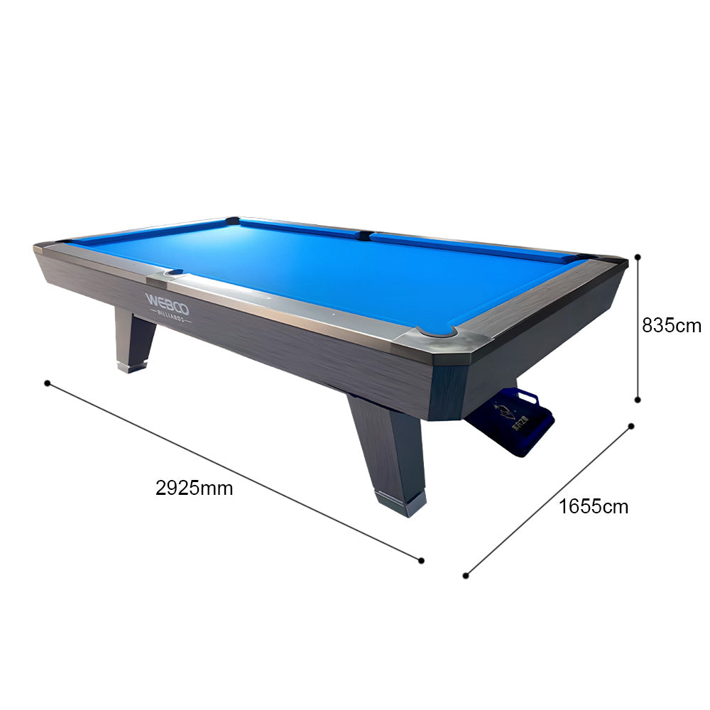 Eeeza 9FT Black/Gray Frame Slate Billiard Pool Table With Full Accessories