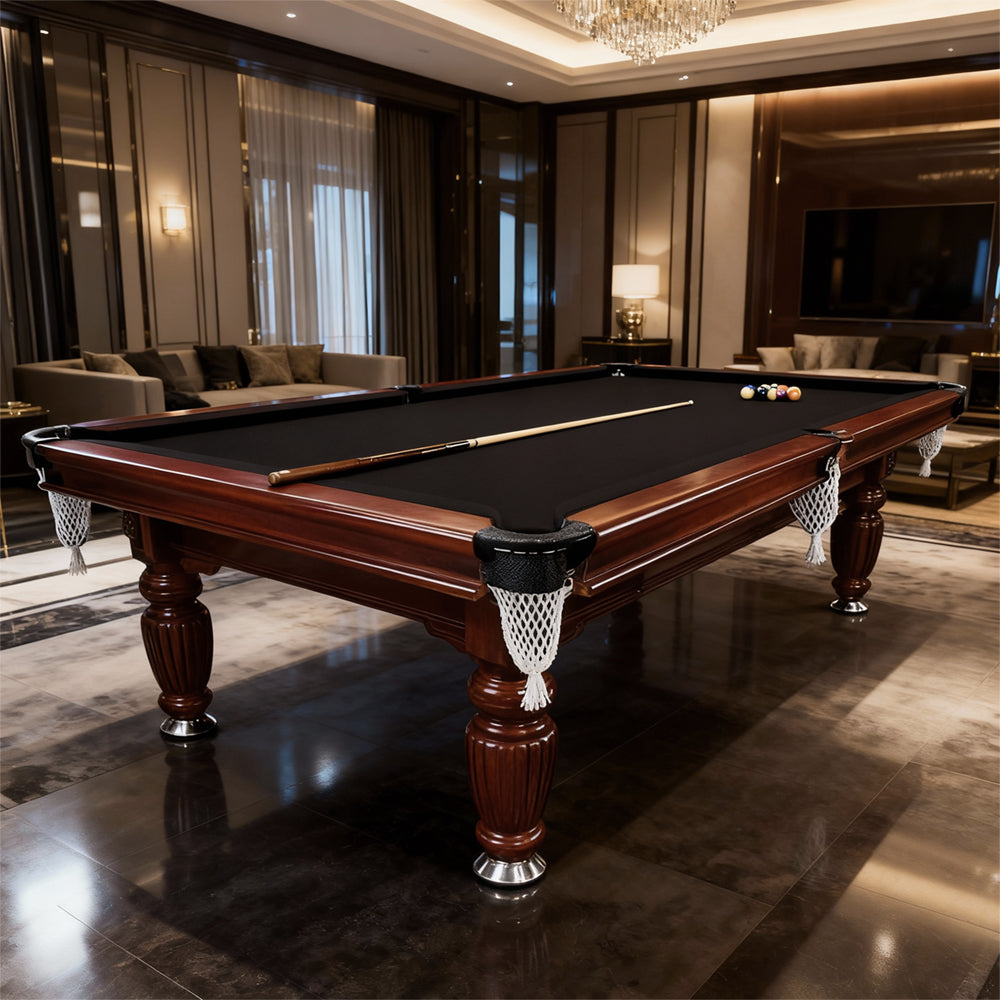 Eeeza 8FT Walnut Slate Pool Table – Classic Look with Full Accessories for Home or Lounge