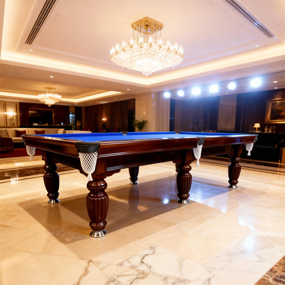 Eeeza 9FT Slate Billiard Pool Table with Full Accessories – Walnut Color Frame