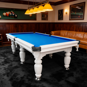 Eeeza 9FT White Frame Slate Billiard Pool Table With Full Accessories