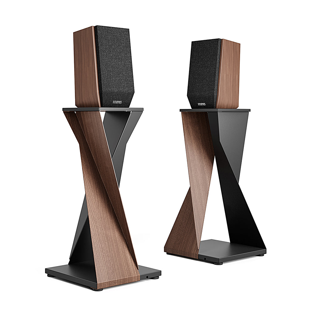 FITUEYES Eiffel Bookshelf Speaker Stand – 70cm Modern Industrial Audio Stand for Surround Sound Speakers