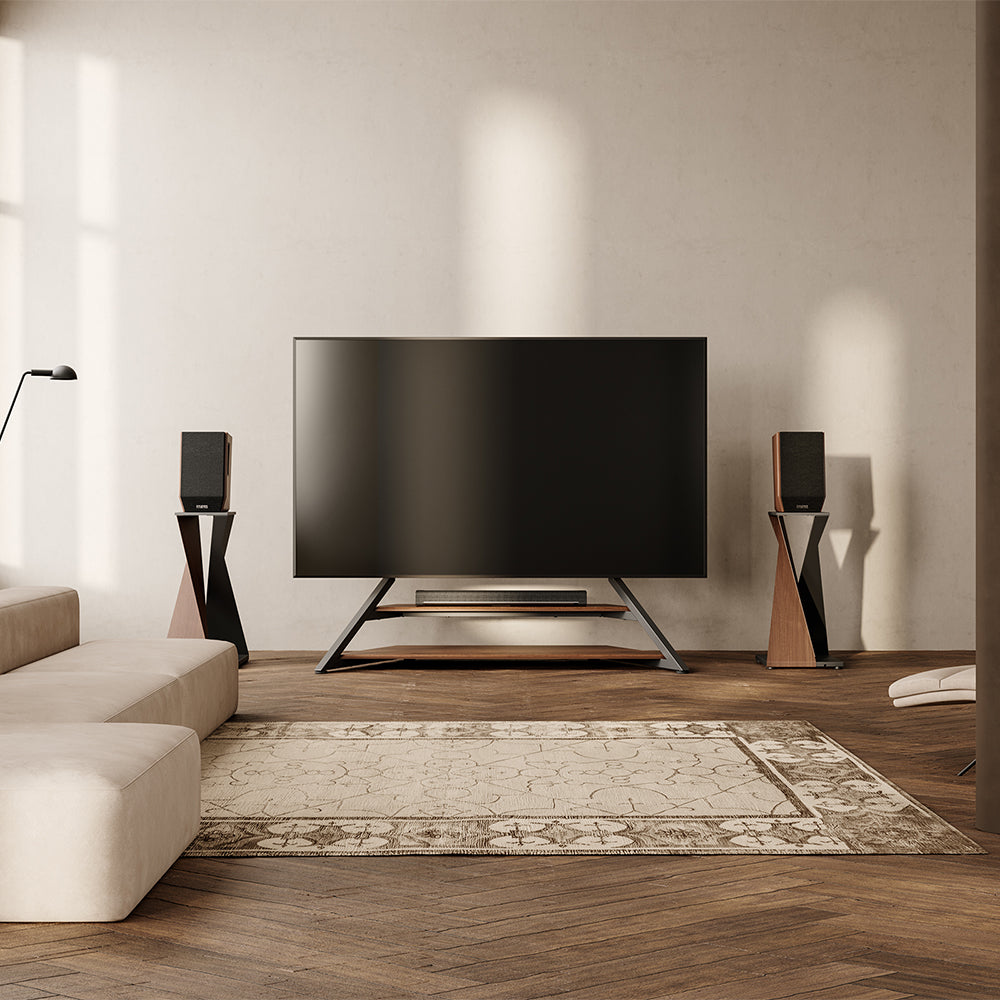 FITUEYES Eiffel Bookshelf Speaker Stand – 70cm Modern Industrial Audio Stand for Surround Sound Speakers