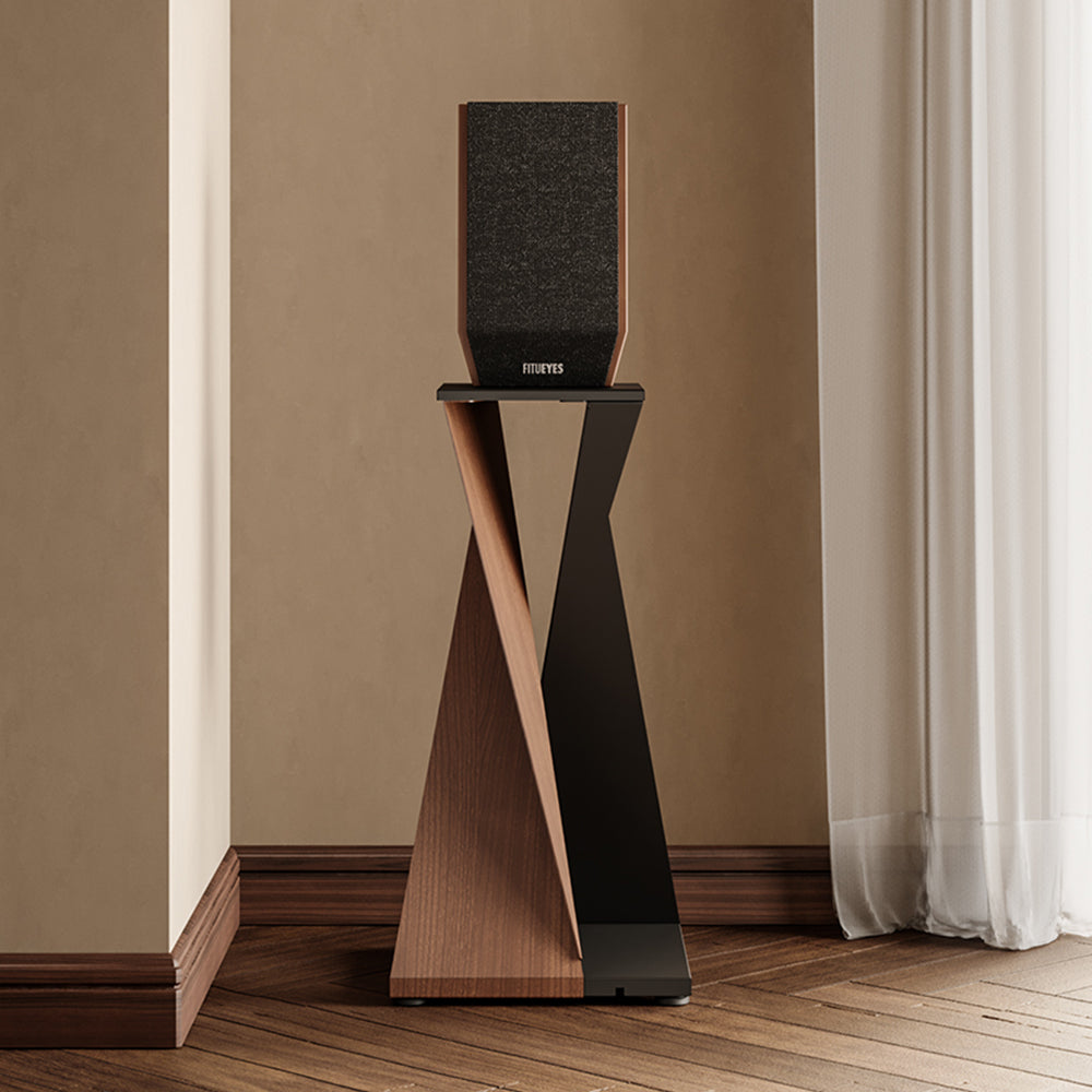 FITUEYES Eiffel Bookshelf Speaker Stand – 70cm Modern Industrial Audio Stand for Surround Sound Speakers