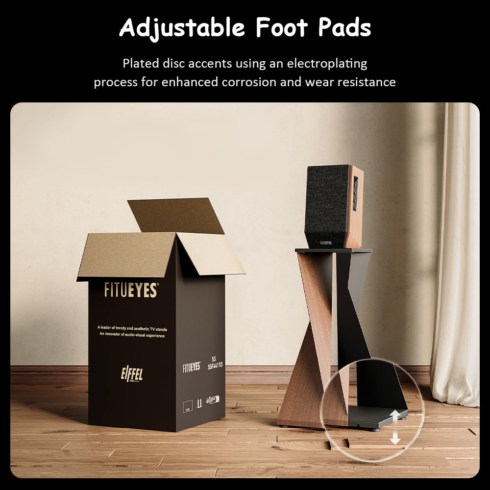 FITUEYES Eiffel Bookshelf Speaker Stand – 70cm Modern Industrial Audio Stand for Surround Sound Speakers