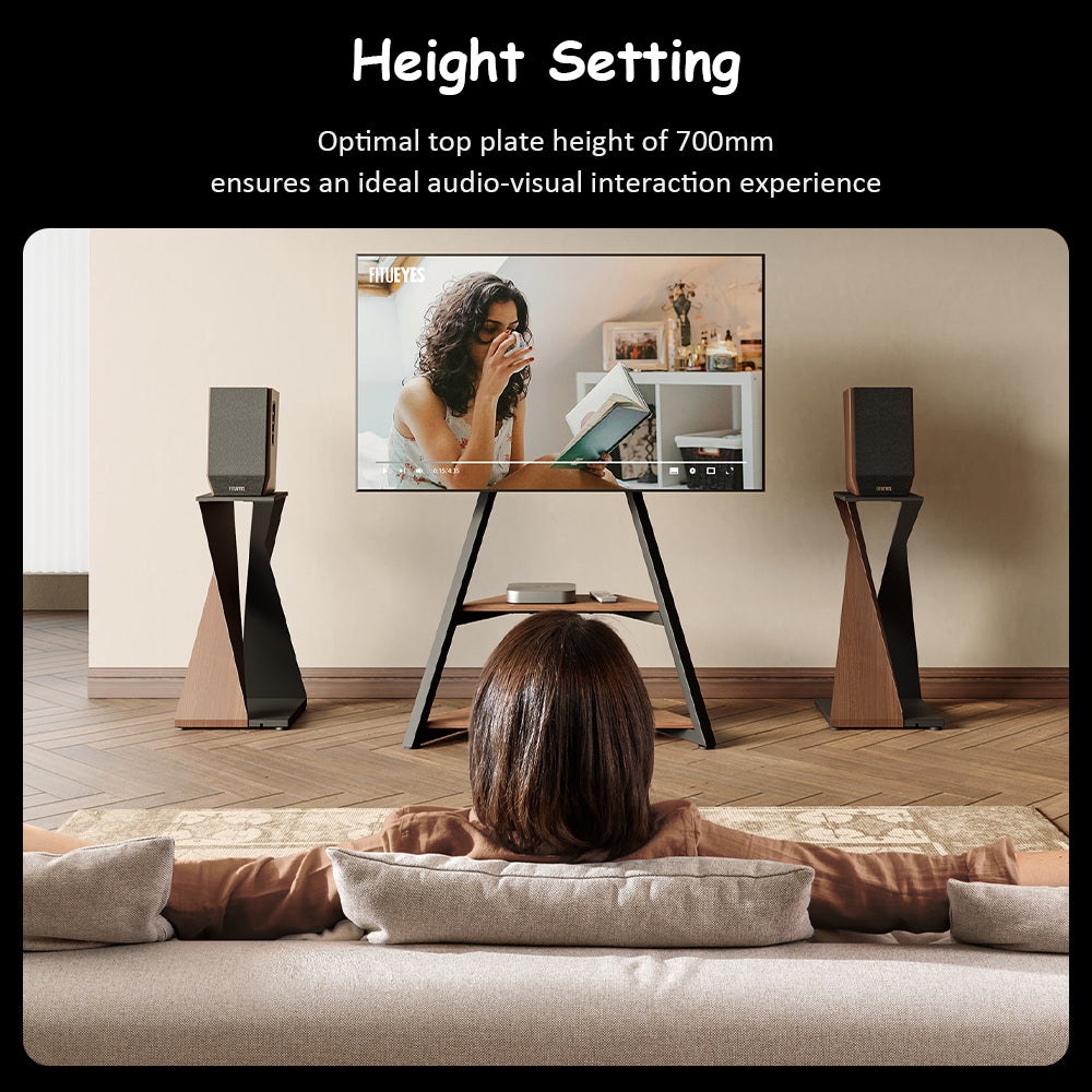 FITUEYES Eiffel Bookshelf Speaker Stand – 70cm Modern Industrial Audio Stand for Surround Sound Speakers