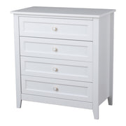 Eeeza Classic White 4-Drawer Tall Dresser – Vertical Storage for Compact Living