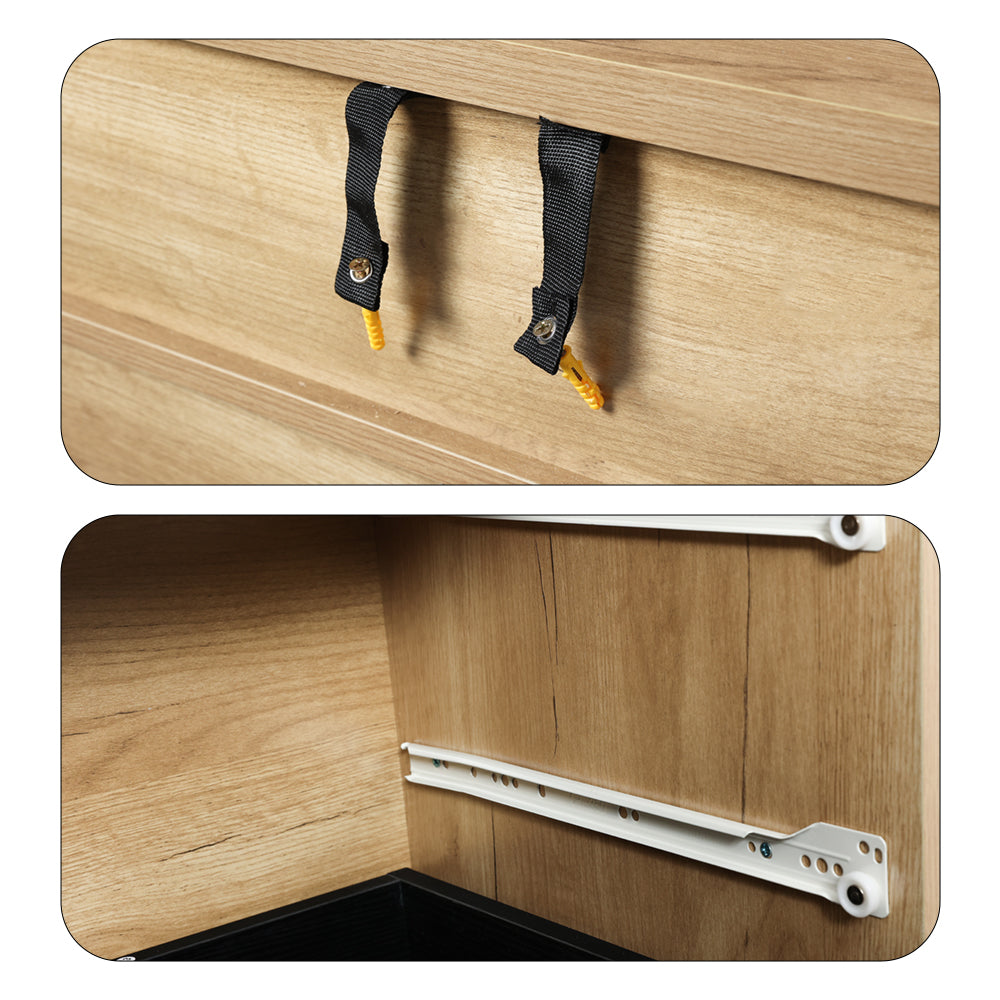 Eeeza Multi-Purpose Side Cabinet with 3 Drawers and 1 Door – Nordic Style Storage Unit with PU Handles