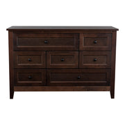 Eeeza Solid Wood 7-Drawer Chest in Walnut Brown – Full-Frame Birch Construction, Classic Style, Large Storage